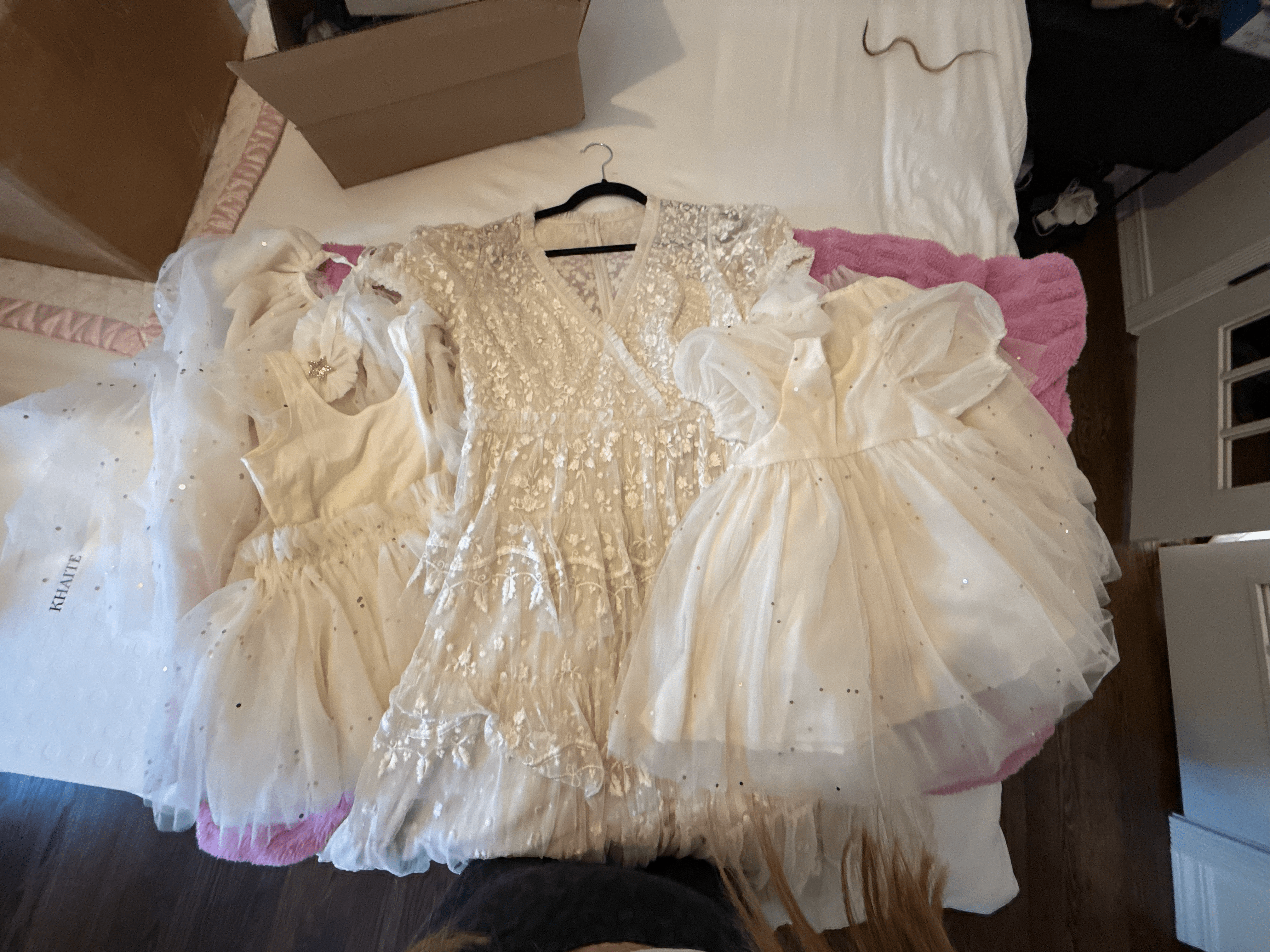 The girls’ dresses styled in Rylee + Cru pieces from Hopscotch Kids.