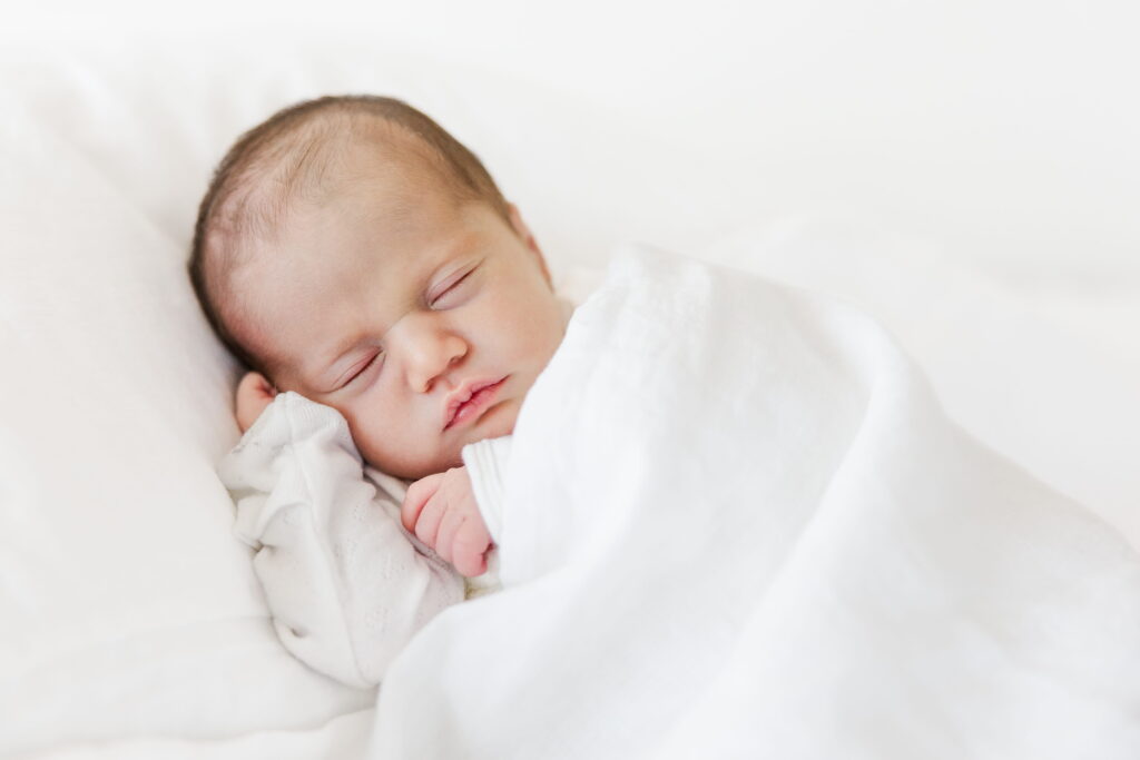 Natural baby portrait of a baby in Bend