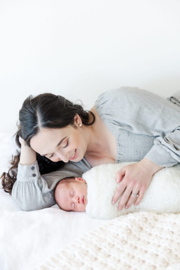 Natural motherhood photography of a mother with her baby