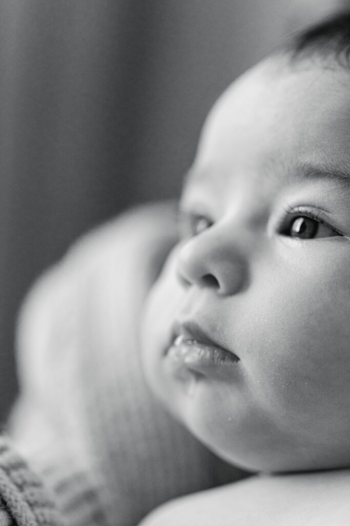 Close‑up of newborn’s face 